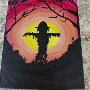 Sunset Scarecrow Canvas Art